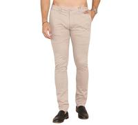 Soroor Skinny Fit Chinos Trousers Men - Stylish Mens Chinos for Work, Casual Trousers for Men UK, Comfortable Everyday Chino Trouser | Beige - 32L 32W | Stretch Premium Twill Cotton Men's Chino