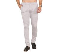 Soroor Skinny Fit Chinos Trousers Men - Stylish Mens Chinos for Work, Casual Trousers for Men UK, Comfortable Everyday Chino Trouser | Grey - 30L 32W | Stretch Premium Twill Cotton Men's Chino