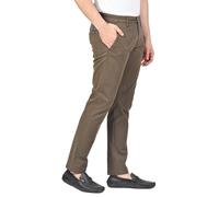 Soroor Slim Fit Chinos Trousers Men - Stylish Mens Chinos for Work, Casual Trousers for Men UK, Comfortable Everyday Mens Trouser | Olive - 30L 31W | Stretch Premium Twill Cotton Men's Chino
