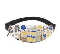 Sorority Gift in My Royal Era Pretty Poodle Gold & Royal Blue Paraphernalia Canvas Zipper Crossbody Waist Pack (Royal Era WB EU)