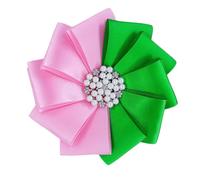 Sorority Paraphernalia Alpha Greek Letter Flower Brooch Women Society Organization Pink Green Fabric Flower Brooch For Members Gifts Jewelry