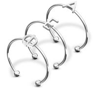 Sorority Shop Alpha Epsilon Phi Stacking Ring Set - Adjustable Rings with Silver Plating