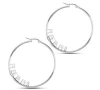 Sorority Shop Pi Beta Phi- Hoop Silver-Plated Dainty Earrings for Women -Pi Beta Phi Jewelry with Ideal 2" Diameter Hoops - Pi Beta Phi Gifts