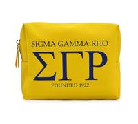 Sorority Shop Sigma Gamma Rho Makeup Bag - Multi-Purpose PU Leather, Water-Resistant Travel Cosmetic Bag with Licensed Design and Zipper Closure, Perfect Sigma Gamma Rho Sorority Gifts for Women