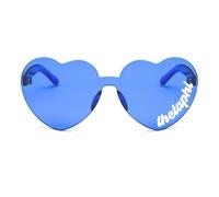 Sorority Shop Theta Phi Alpha Sunglasses - Heart Shaped Sunglasses printed with TPA Logo, Greek Sorority Sunglass for Big Little Sorority Gifts, Blue, One Size