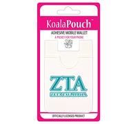 Sorority Shop Zeta Tau Alpha - Koala Pouch - Adhesive Cell Phone Wallet with ZTA Greek Letter Design, White with sorority specific colors, 2.25"W x 3.25"L, Sorority Letters