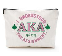 Sorority Themed Gifts for Sisters Pink and Green Makeup Bag for Women - Cute Small Cosmetic Pouch, Sisterhood Gift for Best Friend, Black Girl Essentials, Sorority Gift-16