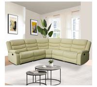 sorreno bonded leather recliner corner sofa in ivory