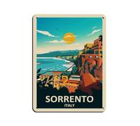 Sorrento Amalfi Coast Italy Travel Poster Tin Sign Vintage Metal Pub Club Cafe Bar Home Wall Art Decoration Poster Retro Style 30x40cm