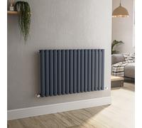 Sorrento Anthracite Horizontal Oval Designer Radiator 600x1003mm Single Panel 2679 BTU