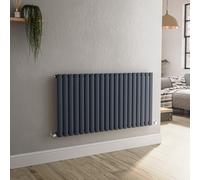 Sorrento Anthracite Horizontal Oval Designer Radiator 600x1180mm Single Panel 3152 BTU