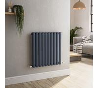Sorrento Anthracite Horizontal Oval Designer Radiator 600x590mm Single Panel 1576 BTU