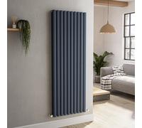 Sorrento Anthracite Vertical Oval Designer Radiator 1600x590mm Double Panel 5585 BTU