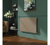 Sorrento Beige grey Horizontal Oval Designer Radiator 600x1003mm Single Panel 2679 BTU