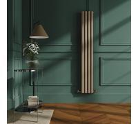 Sorrento Beige grey Vertical Oval Designer Radiator 1600x236mm Double Panel 2234 BTU