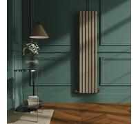 Sorrento Beige grey Vertical Oval Designer Radiator 1600x354mm Single Panel 2282 BTU