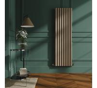 Sorrento Beige grey Vertical Oval Designer Radiator 1600x472mm Double Panel 4468 BTU