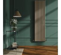 Sorrento Beige grey Vertical Oval Designer Radiator 1800x472mm Single Panel 3373 BTU