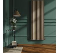 Sorrento Beige grey Vertical Oval Designer Radiator 1800x590mm Double Panel 6229 BTU