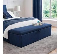 Sorrento Blanket Box - Blue Fabric