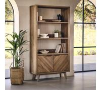 Sorrento Bookcase - 2 Door - Chevron - Elm Wood