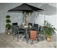 Royalcraft Sorrento 6 Seater Set Including Parasol, Black