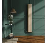 Sorrento Elk brown Vertical Oval Designer Radiator 1600x236mm Double Panel 2234 BTU