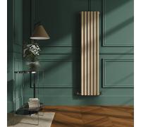 Sorrento Elk brown Vertical Oval Designer Radiator 1600x354mm Single Panel 2282 BTU