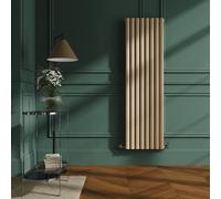 Sorrento Elk brown Vertical Oval Designer Radiator 1600x472mm Double Panel 4468 BTU