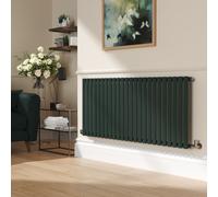 Sorrento Evergreen Horizontal Oval Designer Radiator 600x1416mm Single Panel 3783 BTU