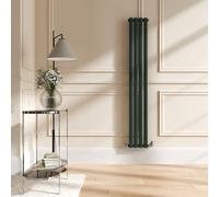 Sorrento Evergreen Vertical Oval Designer Radiator 1600x236mm Single Panel 1521 BTU