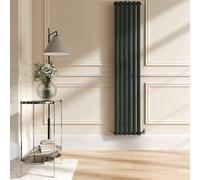 Sorrento Evergreen Vertical Oval Designer Radiator 1800x354mm Single Panel 2530 BTU