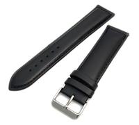 Sorrento Italian Padded Calf Leather XL Extra Long Watch Strap Band - Black, 20mm with Chrome (Silver Colour) Buckle