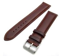 Sorrento Italian Padded Calf Leather XL Extra Long Watch Strap Band - Brown, 18mm with Chrome (Silver Colour) Buckle