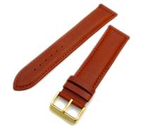 Sorrento Italian Padded Calf Leather XL Extra Long Watch Strap Band - Tan, 20mm with Gold Plated buckle