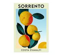 Sorrento, Lemons Fruit Market Poster Kitchen Wall Decor Print Abstract Colourful Wall Art Food Travel Bedroom Artwork Picture, A1 (Print Only) - 84.1x59.4cm