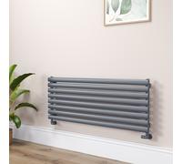 Sorrento Linea Dark Grey Anthracite Oval Designer Radiator 472x1200mm Single Panel 2294 BTU - Horizontal Bars