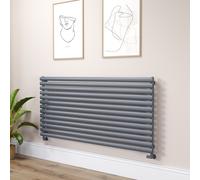 Sorrento Linea Dark Grey Anthracite Oval Designer Radiator 767x1600mm Single Panel 4915 BTU - Horizontal Bars