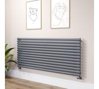 Sorrento Linea Dark Grey Anthracite Oval Designer Radiator 767x1800mm Single Panel 5532 BTU - Horizontal Bars