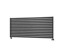 Sorrento Linea Midnight Black Oval Designer Radiator 767x1800mm Single Panel 5532 BTU - Horizontal Bars