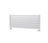 Sorrento Linea White Oval Designer Radiator 413x1000mm Double Panel 2584 BTU - Horizontal Bars