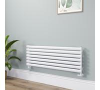 Sorrento Linea White Oval Designer Radiator 413x1200mm Single Panel 2007 BTU - Horizontal Bars