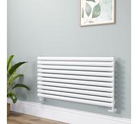 Sorrento Linea White Oval Designer Radiator 590x1200mm Single Panel 2863 BTU - Horizontal Bars