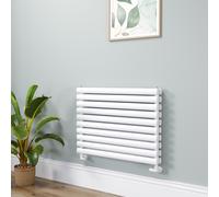 Sorrento Linea White Oval Designer Radiator 590x800mm Double Panel 3024 BTU - Horizontal Bars