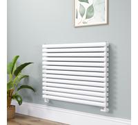 Sorrento Linea White Oval Designer Radiator 767x1000mm Double Panel 4799 BTU - Horizontal Bars