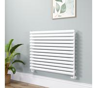 Sorrento Linea White Oval Designer Radiator 767x1000mm Single Panel 3147 BTU - Horizontal Bars