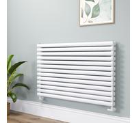 Sorrento Linea White Oval Designer Radiator 767x1200mm Double Panel 5659 BTU - Horizontal Bars