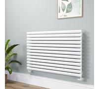 Sorrento Linea White Oval Designer Radiator 767x1200mm Single Panel 3724 BTU - Horizontal Bars