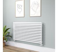Sorrento Linea White Oval Designer Radiator 767x1400mm Single Panel 4311 BTU - Horizontal Bars