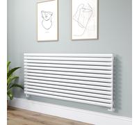 Sorrento Linea White Oval Designer Radiator 767x1800mm Single Panel 5532 BTU - Horizontal Bars